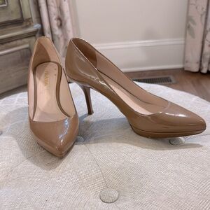 Prada Tan Patent Leather Heels Stiletto